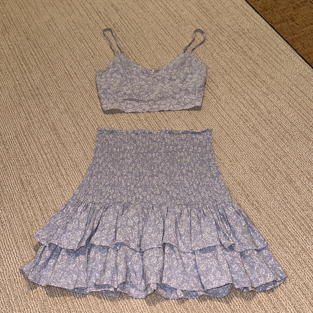 Garage Skirt and Cropped Top Set Floral